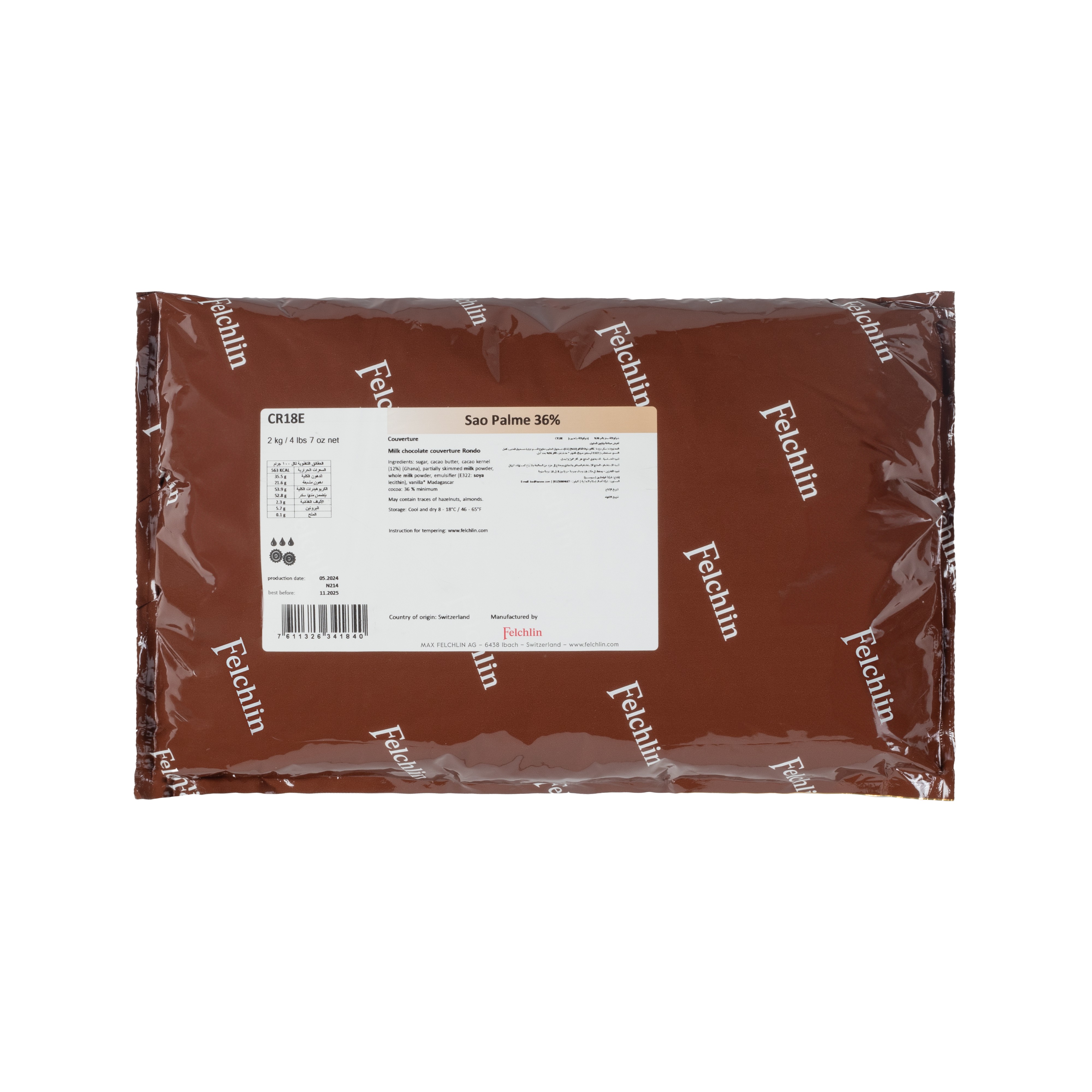 Felchlin Sao Palme Milk Couverture 36%