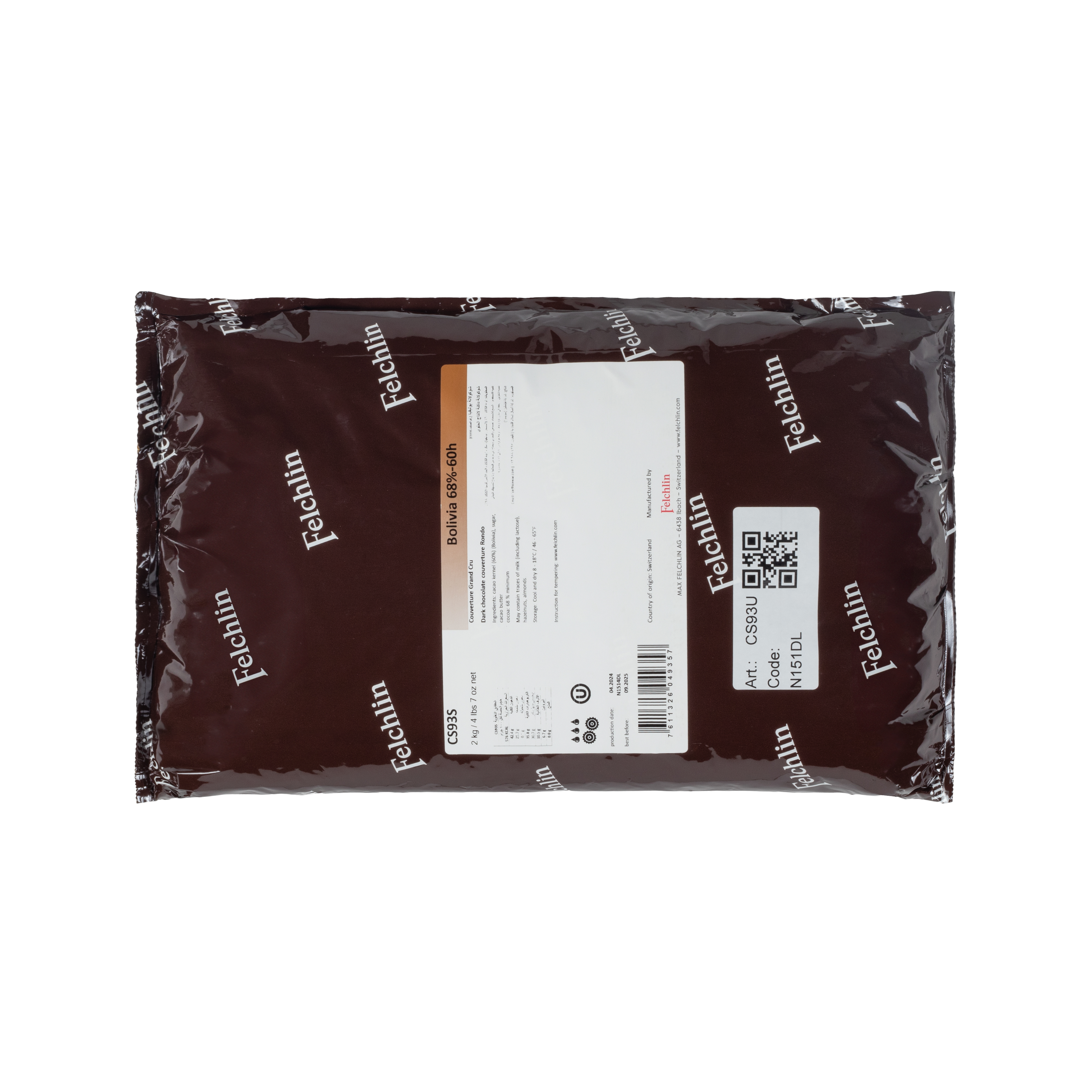 Felchlin Bolivia Dark Couverture 68 % Grand Cru