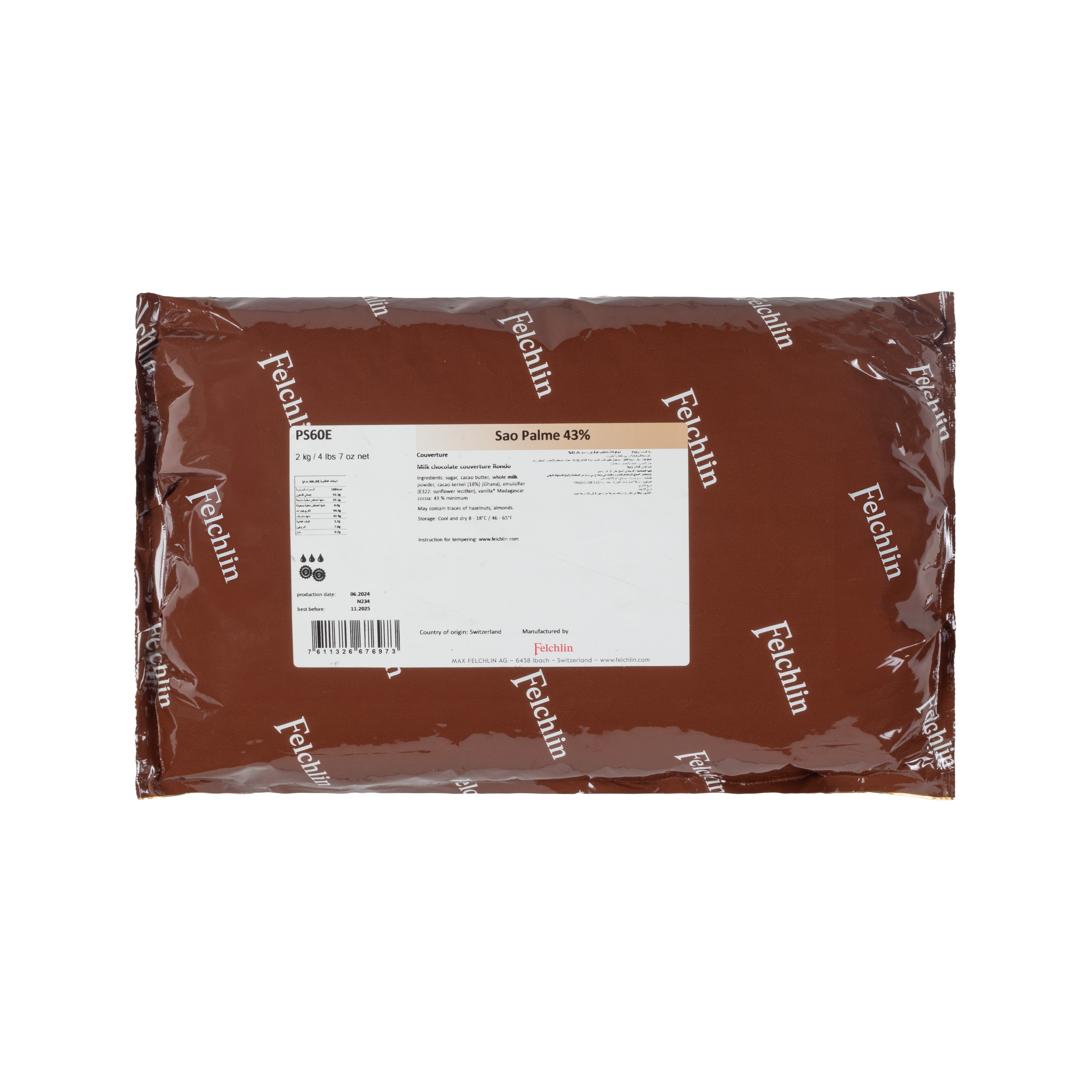 Felchlin Sao Palme Milk Couverture 43%