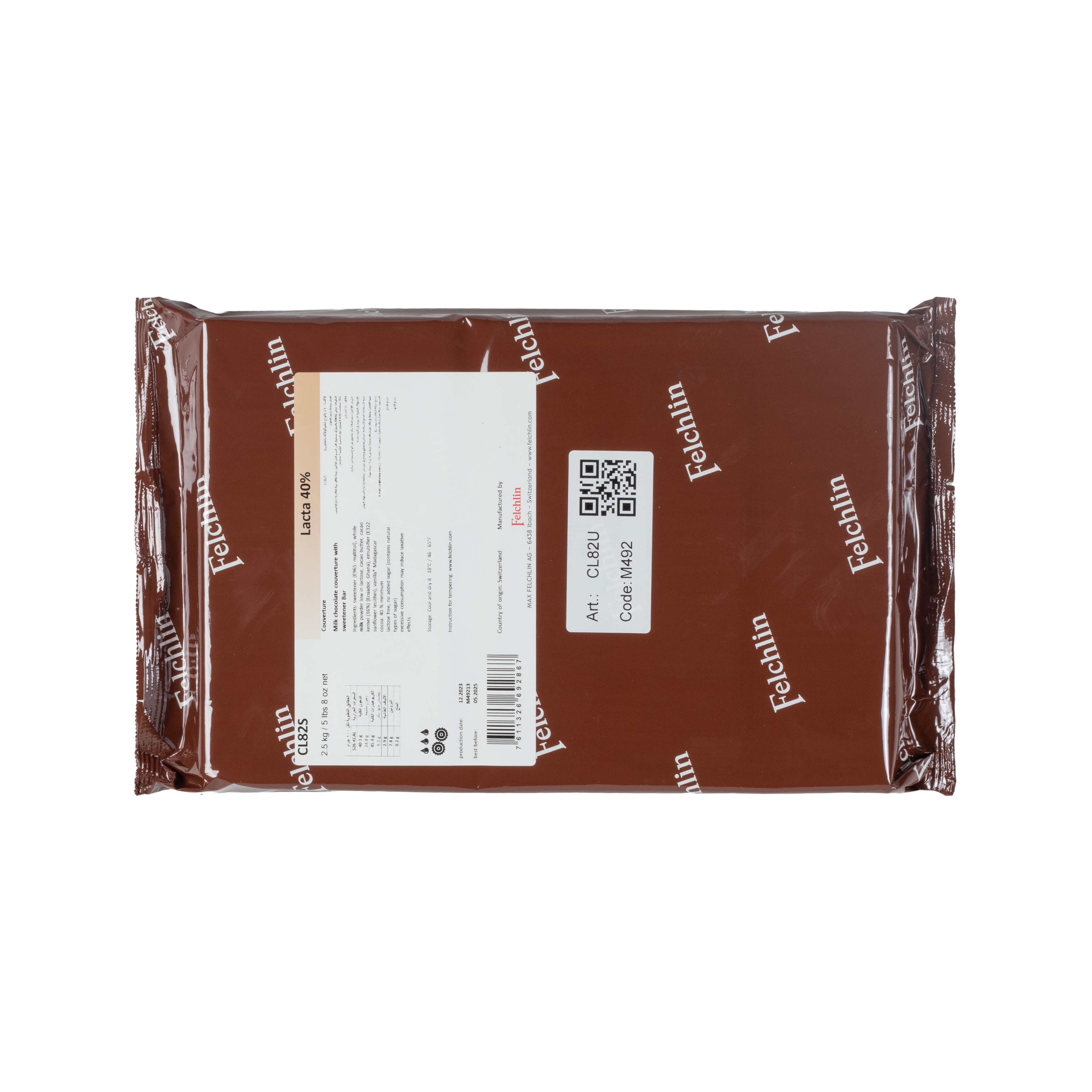 Felchlin Lacta Milk Couverture 40% - No added Sugar