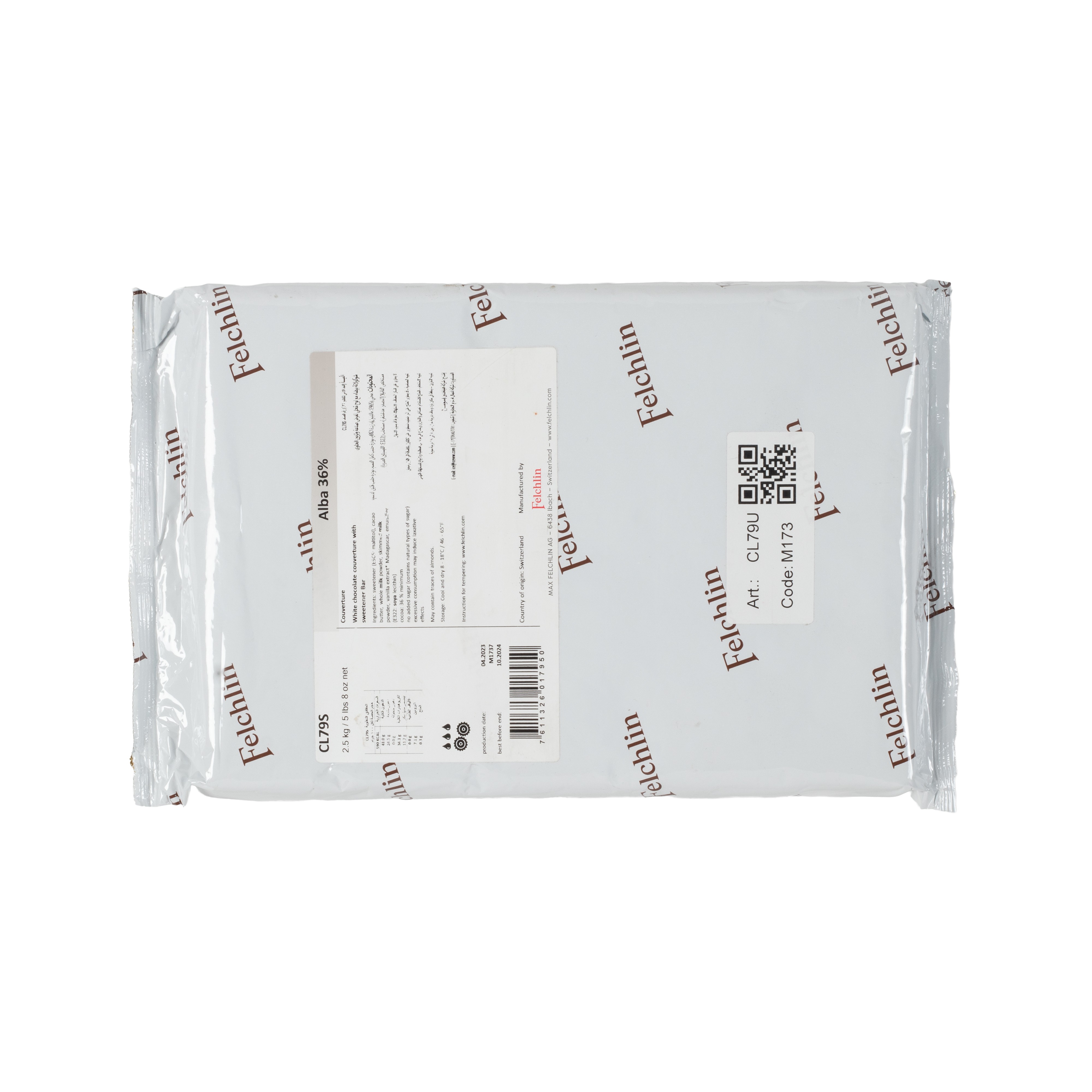 Felchlin Alba White Couverture 36% - No added Sugar