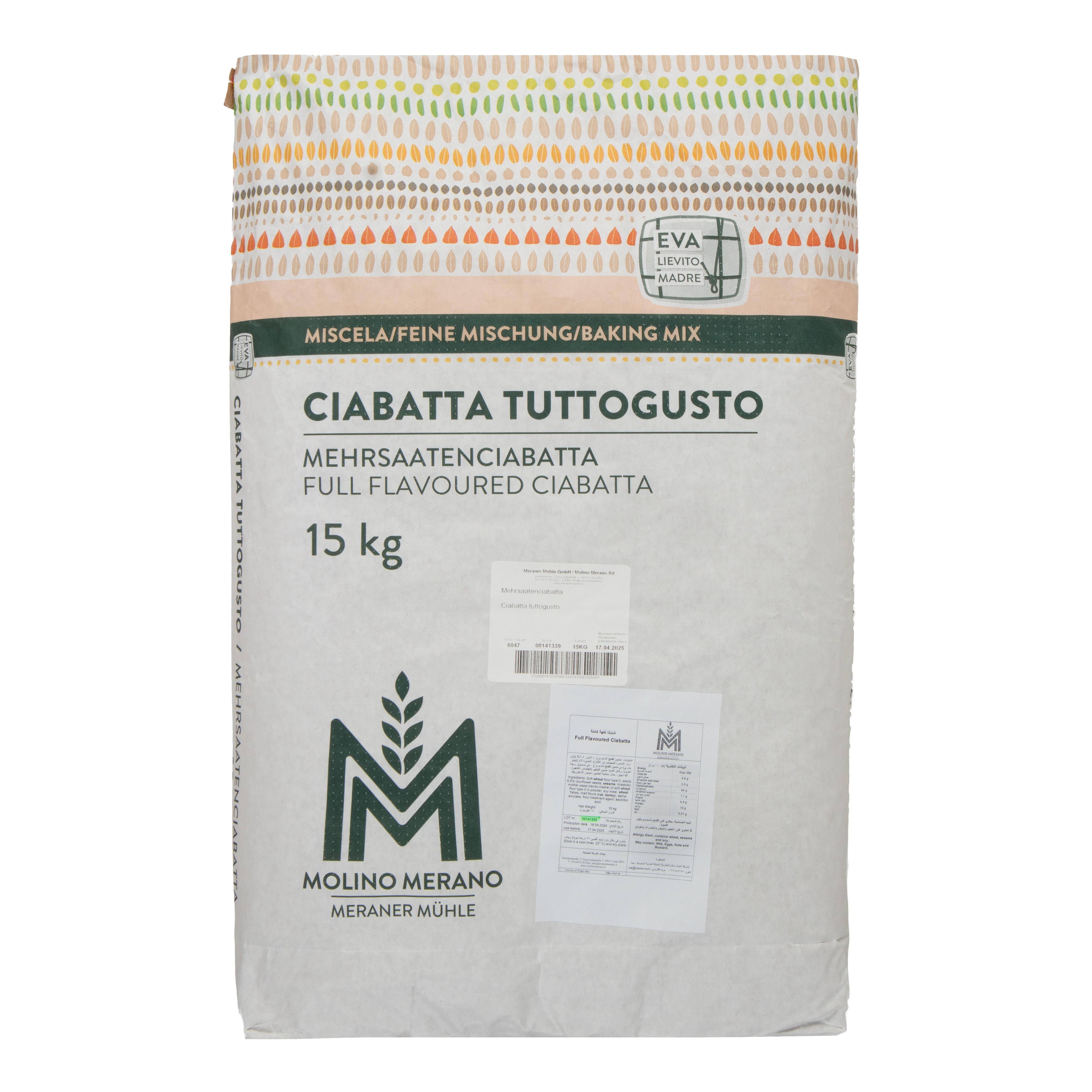 MOLINO MERANO MERANER MÜHLE Full Flavored Ciabatta Bread Mix 100%