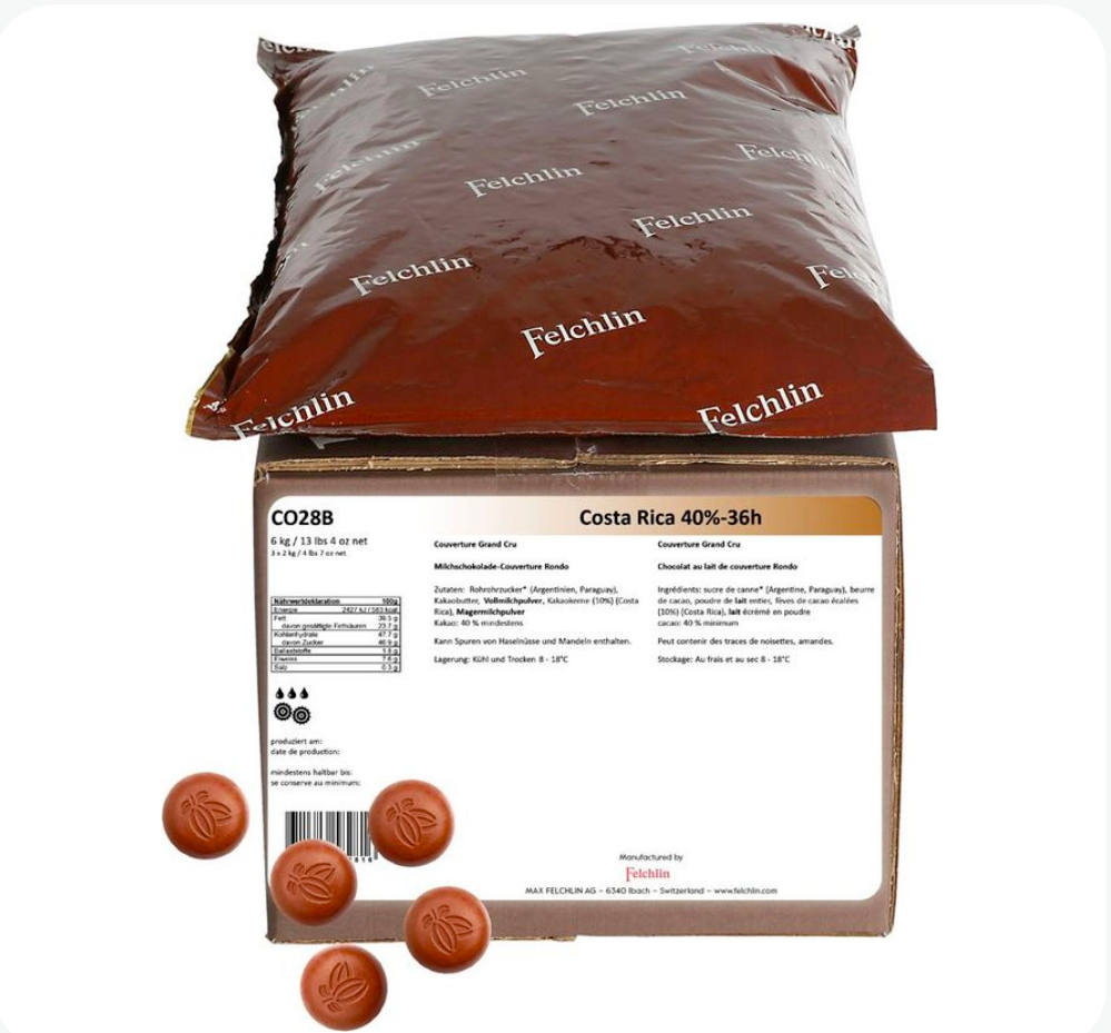 Felchlin Costa Rica Milk Couverture 40%